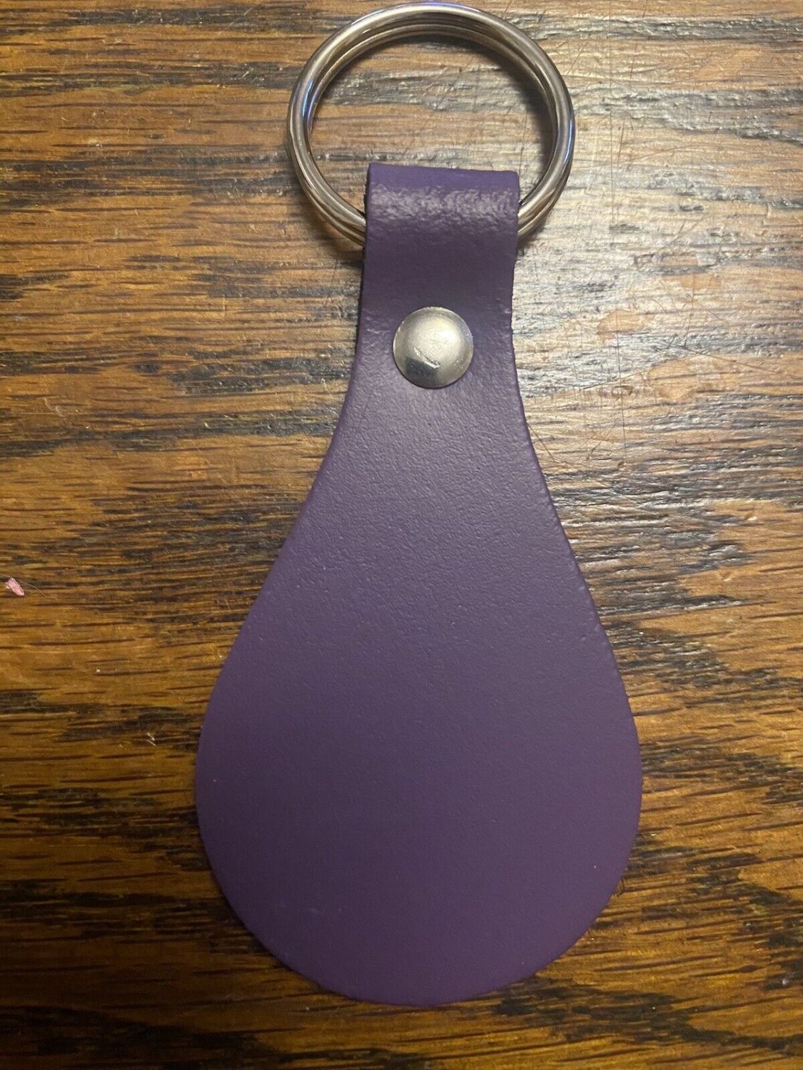 Leather Key Fob / Key Ring - Pear - Various Colours - Qty Options (Purple, 10)